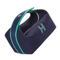 thumbnail image 2 of Bolsa de maquillaje portátil, impermeable, de lona suave, de gran capacidad, con asa para viajes al aire libre, color azul., 2 of 12