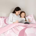 thumbnail image 5 of Erosebridal Kawaii Bowtie Ribbon 7pcs Bedding Comforter Set,Letter C Monogrammed Queen Bedding Sets For Girls Kids,Reversible pink, 5 of 7