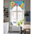 thumbnail image 4 of Blue Summer Pool Swag Valances for Windows, Small Curtains Drapes, Watermelon Swimming Ring Slippers Kitchen Window Curtains Over Sink Rod Pocket Window Treatment Valance for Bedroom/Bathroom 56"x36", 4 of 5