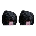 thumbnail image 2 of 2 Pack Funny Dog Car Headrest Covers Soft Polyester Stretch Seat Protector with Cartoon Print for Auto Interior Decoration 10.2 x 11.0 Inch, 2 of 4