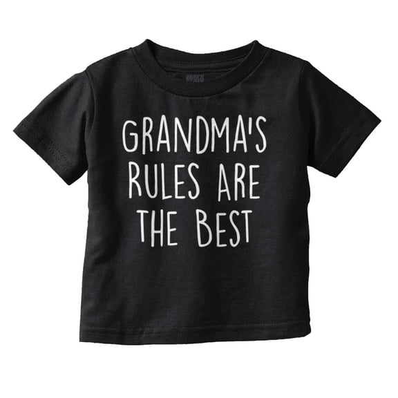Grandmas Rules Best Cute Grandchild Toddler Boy Girl T Shirt Infant Toddler Brisco Brands 12M