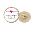 thumbnail image 1 of Love Current Voltage Resistance Round Metal Golden Pin Brooch Clip, 1 of 3