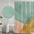 thumbnail image 5 of Small Stall Shower Curtain 36x72 Inch Narrow Half Size Summer Beach Bath Curtains Bathroom Decor, Ocean Teal Pink Yellow Graident Waterproof Fabric Shower Curtain Set with Hooks 36 Inch, 5 of 7