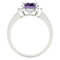 thumbnail image 4 of 1.8 ctw with Simulated Diamond Halo Accents Anniversary Ring for Women | Round Cut Simulated Alexandrite | Hyperallergenic Solid 18K White Gold, 4 of 5