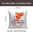 thumbnail image 2 of LALILO Throw Pillow Covers Autumn Trip Flat Girl Bicycle With Cushion Cover 18" x 18", 2 Pack, 2 of 6