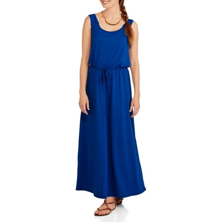 Concepts Women's Crochet Trimmed Maxi Dress with Self Belt - Walmart.com