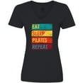 thumbnail image 3 of Inktastic Fitness Eat Sleep Pilates Repeat Women's V-Neck T-Shirt, 3 of 5