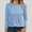 Blue, variant on SNKSDGM Women's Plus Casual Easter Shirt Womens Short Sleeve Tops Dressy Women's Fashion Casual Solid Color Top 3/4 Long Sleeve Casual Loose Crew Neck T Shirt Shirt Top Summer Tops for Women 2025