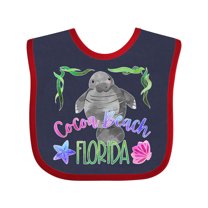 Inktastic Cocoa Beach Florida Cute Swimming Manatee Boys or Girls Baby Bib