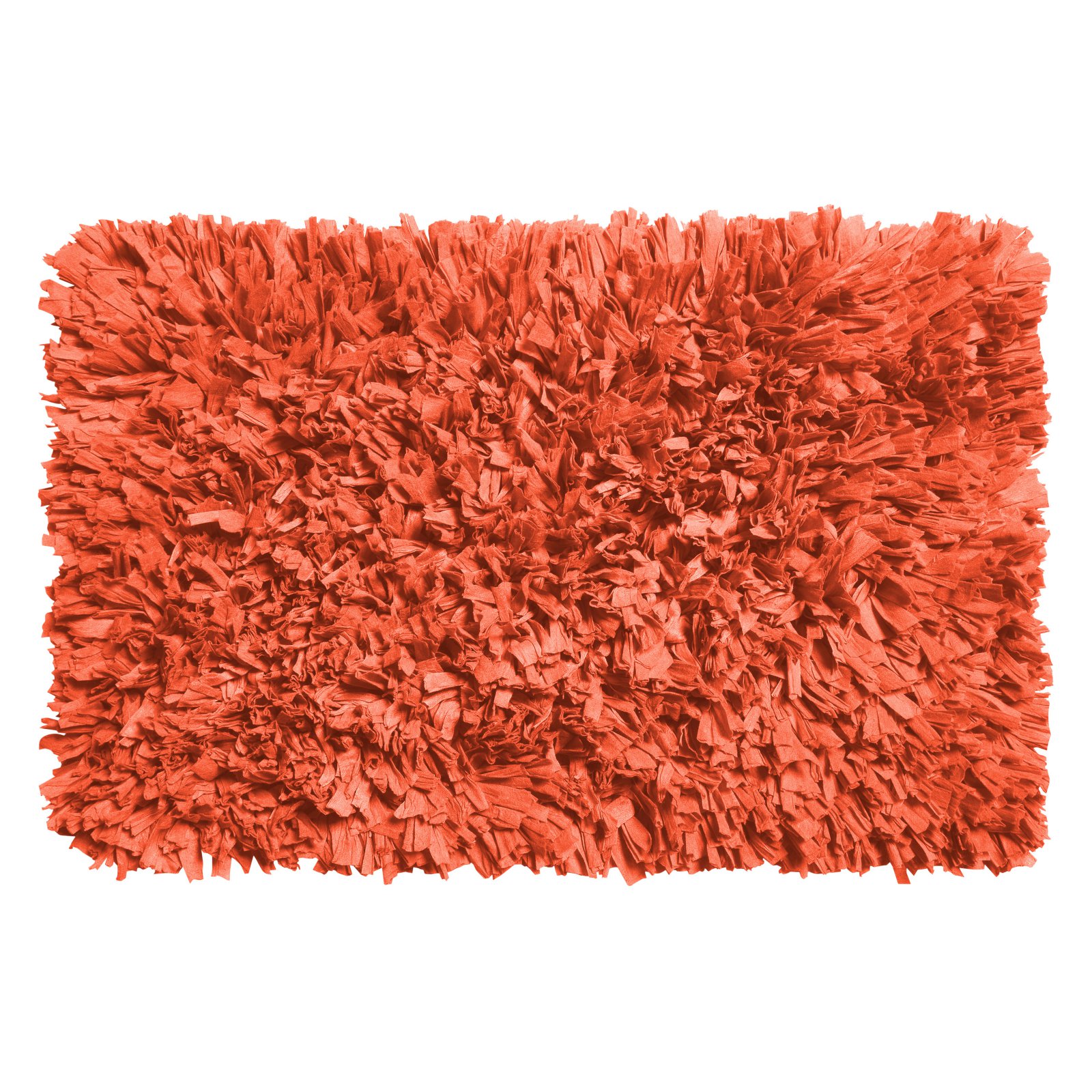 Paper Shag Cotton / Poly Blend Bath Mat, Burnt Coral