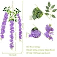 thumbnail image 3 of Babibeauty 12 Pack 3.6 Feet Artificial Fake Wisteria Vine Ratta Hanging Garland Silk Flowers String Home Party Wedding Decor (Purple), 3 of 7
