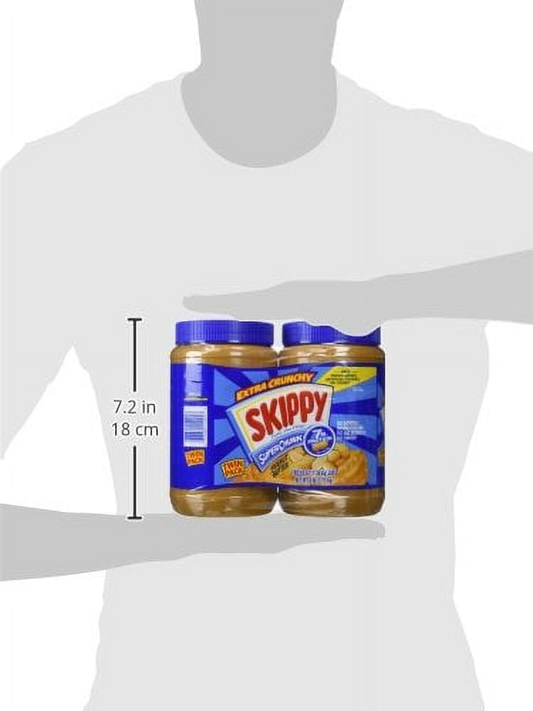 Skippy Extra Crunchy Peanut Butter Super Chunk Twin Pack Two 48 Ounce Jars - pack of 2