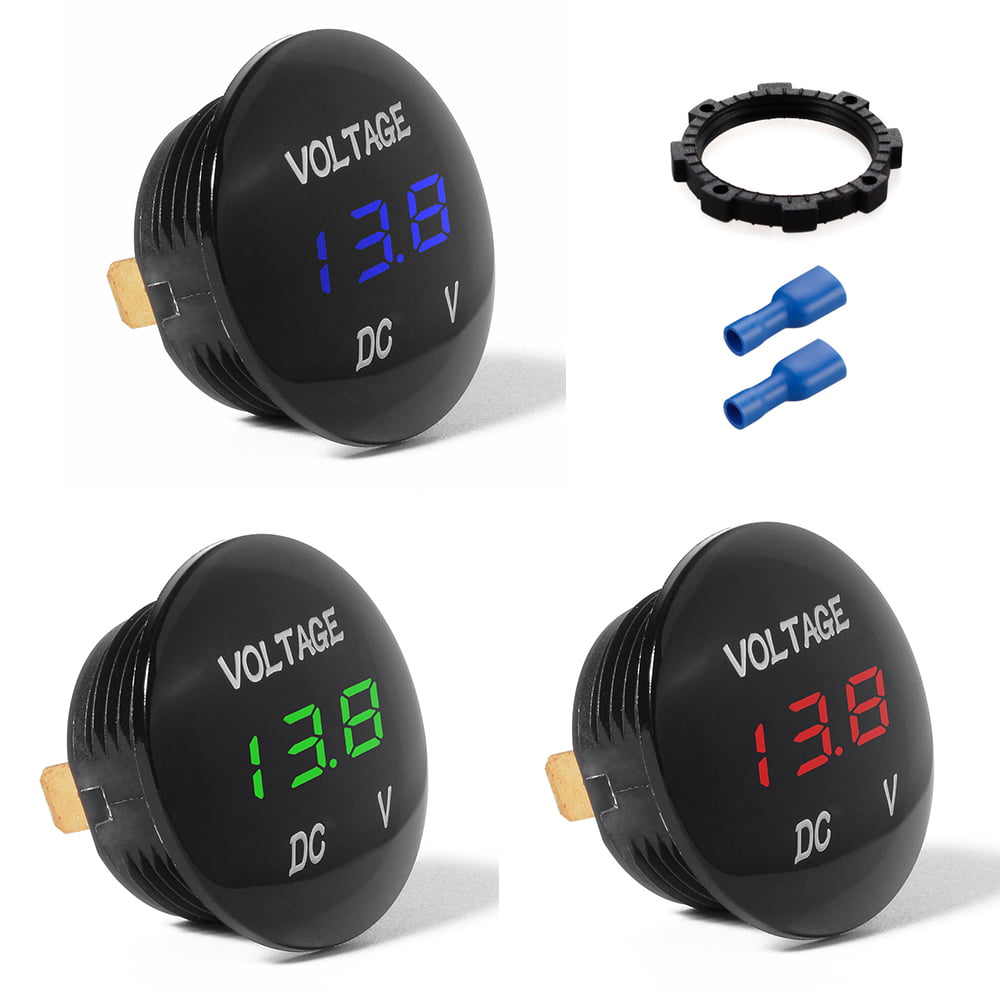 Socket LED Display Digital Car Voltmeter Battery Gauge Motorcycle Voltage Meter