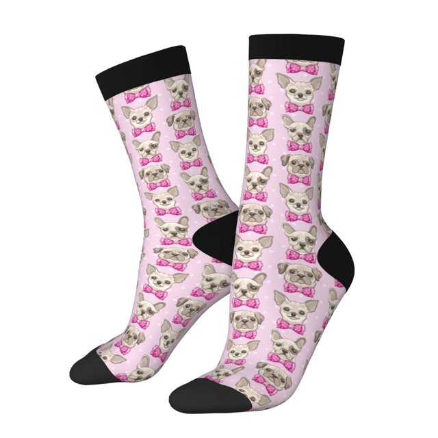 Fotbe Cute puppy Calcetas Largas con Estampado para Hombre y Mujer – Calcetas de Compresión Transpirables y Elásticas, Viajar y Uso Diario Talla 5-11