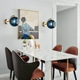 thumbnail image 7 of KCO Lighting Set of 2 Blue Glass Wall Sconce Gold Globe Wall Light Fixtures Bedroom Bedside Sconces, 7 of 7