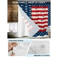 thumbnail image 3 of No Hook 4th of July Shower Curtain with Snap in Liner Set, American Flag Star Patriotic Independence Day Waterproof Fabric Bathroom Curtains with See Through Top Window, Stall 48 x 72 Inch, 3 of 7