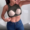 thumbnail image 2 of Levmjia Women Seamless Built In Bras Tank Top Soft Stretchy Comfortable Cami with Shelf Bra Yoga Workout Casual Summer Sleeveless Ribbed Knit Free Size Solid Color, 2 of 9