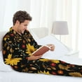 thumbnail image 6 of Pofeuu Fall Sunflowers Leaves Print Men's Long Sleeve Pajama Set Pijamas Para Hombres Pijamas Para Hombres Mens Pajamas Set-Large, 6 of 7