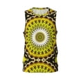 thumbnail image 2 of Easygdp Yellow Mandala Men's Mesh Basketball Jersey Quick Drying Sleeveless Shirts Fitted Muscle Tank Tops Sport Round Neck T-Shirt - Medium, 2 of 9