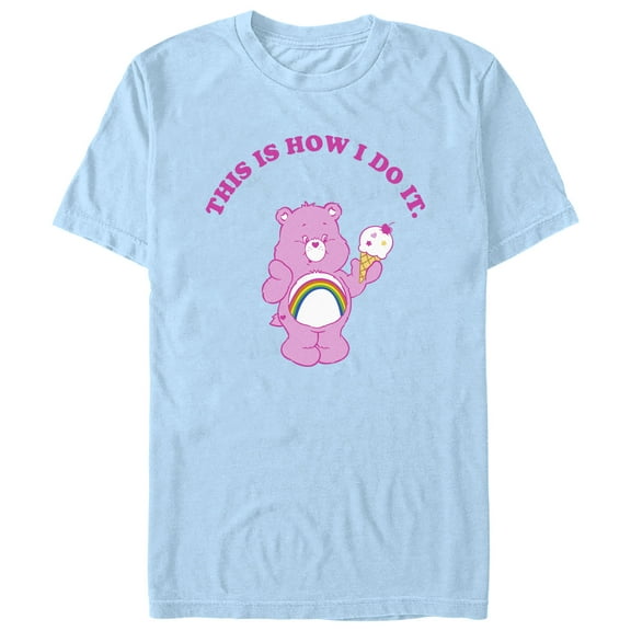 Men's Care Bears This is How I do It Cheer  Graphic Tee Light Blue Large