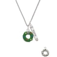 thumbnail image 2 of Delight Jewelry Silvertone Green Resin Wreath with Crystals Silvertone Believe Faith Prayer Hope Bar Charm Necklace, 23", 2 of 4