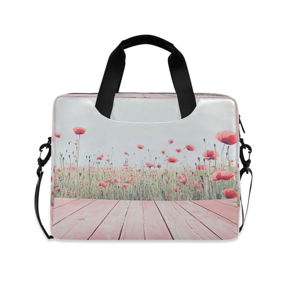 16" Laptop Tote Bag Laptop Sleeve Case Computer Briefcase for Work & Travel Light Pink Wooden Floor