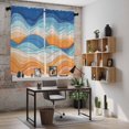 thumbnail image 5 of Orange Blue Ocean Waves Kitchen Curtains 63 Inch Length, Summer Beach Coastal Abstract Tiers Curtains for Living Room Berdoom Bathroom, Light Filtering Drapes Window Treatment 2 Panels 42"Wx63"L, 5 of 8