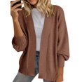 thumbnail image 2 of Women'S Fall Fashion: Front-Open Long-Sleeved Knitted Cardigan Sweater Coffee S, 2 of 6