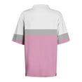 thumbnail image 2 of WREESH Women's Color Block Henley Shirts Short Sleeve Turndown Collar Button Blouse with a Trendy Color Block Design Casual Fashion Top Pink, 2 of 5