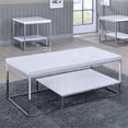 thumbnail image 2 of Steve Silver Lucia Metal Coffee Table in White and Chrome Metal, 2 of 6