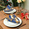 thumbnail image 3 of Iauyy Satin Napkins Set of 4- Blue Orange-bunny Print DIY Printing Decoration Cloth Napkin- Easy Care for Home/Party, 3 of 8
