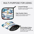 thumbnail image 3 of Yayeee Oven Mitts and Pot Holder Set of 2 Heat Resistant Kitchen Gloves Baking Hot Pad, Dark Blue Hand Drawn Sailboats, 3 of 5
