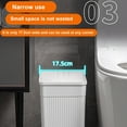 thumbnail image 5 of Customer Favorite, Spring-Covered Garbage Bin,New Design Household Trash Can,Multi-Purpose Storage Container for Kitchen,Narrow Belt Lid,Toilet Bin with Lid,Waste Bins | Plastic, White, 5 of 9