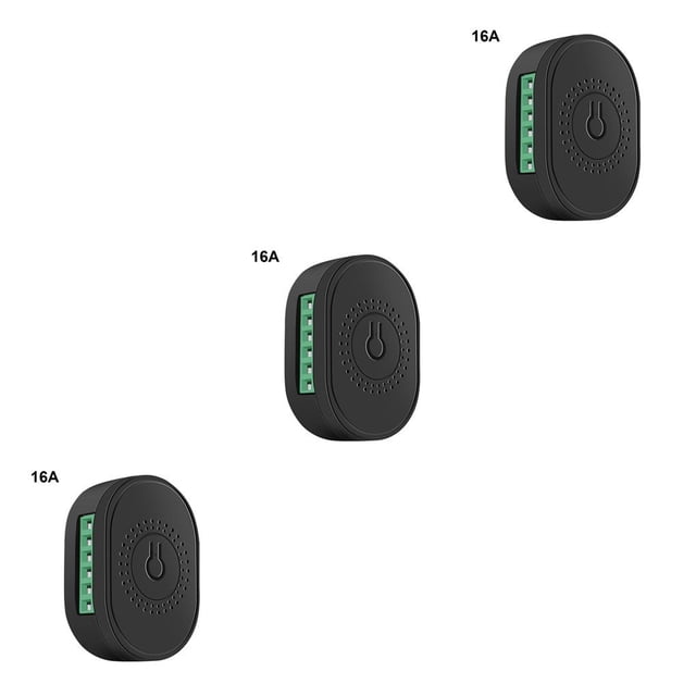 braveheart Wi-Fi Smart Light Switch Breaker Timer Smart Life Tuya Wireless Remote Control A Black 16A 3Set