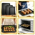 thumbnail image 2 of 3pcs Commercial Quality Baking Sheet Pan Set, Carbon Steel Cookie Sheet, Warp Resistant Baker's Half Sheet Pan, Cookie Tray Pans for Baking, Roasting Dishwasher Safe gold, 2 of 7