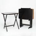 thumbnail image 6 of Open Box PJ Wood 5 Pack XL Oversize Tray Table Set for Living Room or Kitchen, Black, 6 of 9