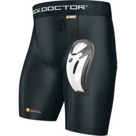 shock doctor men's compression short with bioflex cup (medium,