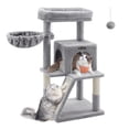 thumbnail image 3 of Feandrea Árbol de Gatos, Torre para Gatos Grandes, con Plataforma Grande, 2 Puertas, Pompón, Gris Claro, 3 of 5