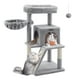 thumbnail image 3 of Feandrea Árbol de Gatos, Torre para Gatos Grandes, con Plataforma Grande, 2 Puertas, Pompón, Gris Claro, 3 of 5