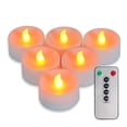 thumbnail image 2 of TOPCHANCES Remote Control Tea Lights, Flickering Flameless Tea Lights Battery Operated, for Home Wedding Decor and Seasonal Celebration, 6 Pack, Yellow Light, Dia 2.15'', H 1.5'', 2 of 11