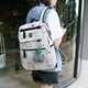 thumbnail image 4 of 3 unidades/juego de mochilas de lona unisex con estampado de dibujos animados bonitos, bolsos de hombro (blanco) Likrtyny Para estrenar, 4 of 6