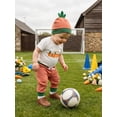 thumbnail image 3 of Miaouyo Baby Boys 3Pcs Easter Outfits Short Sleeve Romper with Contrast Color Pants Hat Set Newborn Clothes, 3 of 9