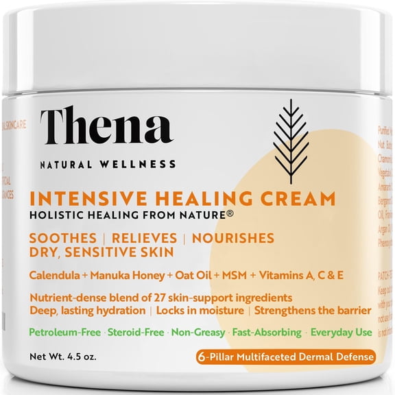 Thena 27-in-1 Healing Moisturizing Cream Dry Irritated Itchy Skin Care for Eczema Psoriasis 4.5 oz