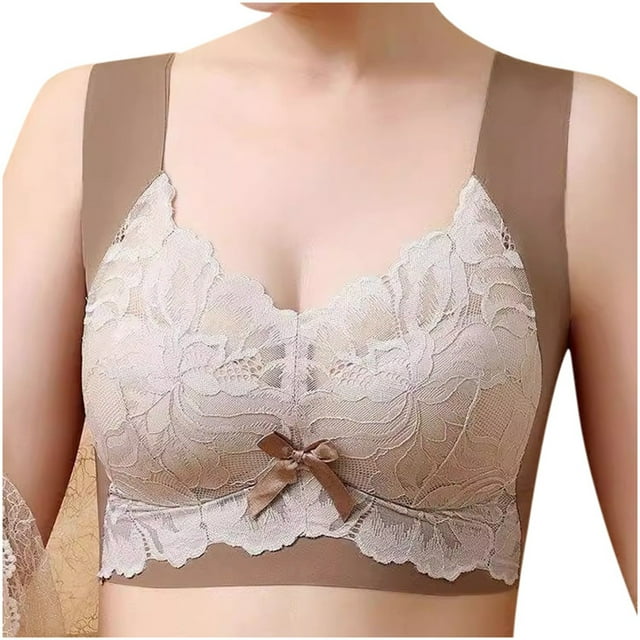 MHFRRA Soutien-Gorge de Compression Femme Décontracté Ajustable Respirant Haut Soutien-Gorge sous-Vêtements Sans Armature Rassemblant et Ajustant Soutien-Gorge L