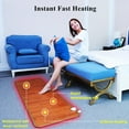 thumbnail image 3 of Portable Heated Floor Mats, Timer Adjustable Temperature, Fast Heating Electric Heated Carpet Area Rugs Heater, Foot Warmer Under Desk for Office Home(150x200cm), 3 of 7