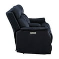 thumbnail image 4 of Steve Silver Valencia Leatherette Dual Power Reclining Loveseat with Console, Ocean Blue, 4 of 9