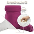 thumbnail image 4 of Nestl Reading Pillow, Extra Large Bed Rest Pillow with Arms – Premium Shredded Memory Foam TV Pillow, Detachable Neck Roll & Lumbar Support Pillow - Magenta, 4 of 7