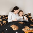 thumbnail image 4 of Erosebridal Brown Cartoon Capybara Twin Comforter Sets,Kawaii Daisy Blossom Bedding Set For Kids Teens ,Reversible Black 2pcs, 4 of 7