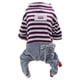 thumbnail image 2 of Billuyoard Mono de algodón para mascotas con lazo a rayas, Universal, transpirable, lavable, Unisex, para interiores y exteriores, ropa para Ropa para mascotas Marrón, 2 of 6