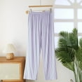thumbnail image 5 of Nfurl Women's Modal Pajamas Pants Comfy Striped Elastic Waist Pjs Bottoms with Pockets Soft Cozy Wide Leg Lounge Sleep Petite Pant Purple L, 5 of 7
